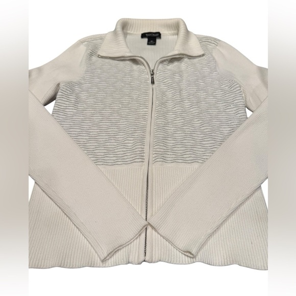 WHBM Zip Front Sweater Women’s Size Medium - Picture 10 of 11